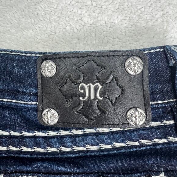 Miss Me Chloe Boot Dark Wash Jeans Sz 29 Altered Cropped to 23" Inseam Capri - Picture 10 of 11